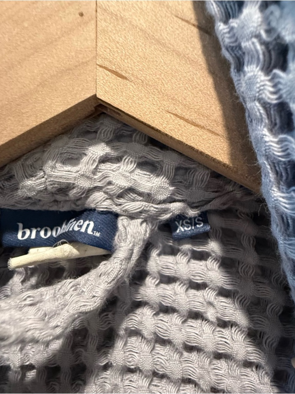 Brooklinen Light Gray Waffle Knit Robe - Picture 2 of 3